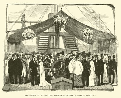 Mottak om bord på det moderne japanske krigsskipet Seiki, 1878 av English School
