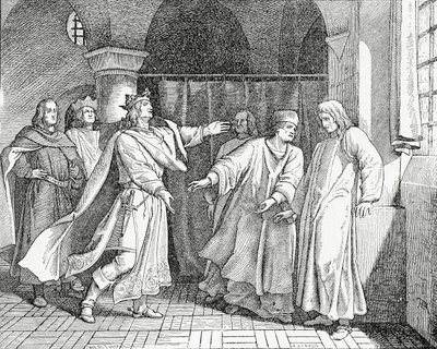 Forsoning av Louis IV, romernes konge, med Fredrik den fagre, konge av Tyskland i 1325, 1882 av English School