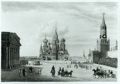 Røde plass, Moskva, fra The Character of the Russians and a Detailed History of Muscovy av Robert Lyall, utgitt 1823 av English School