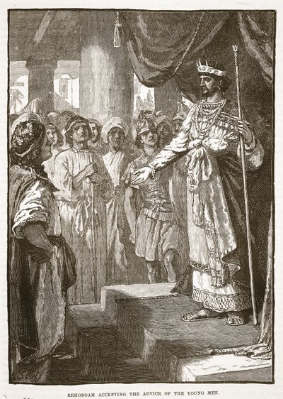 Rehabeam nimmt den Rat der jungen Männer an von English School