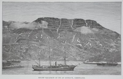 Relief Squadron of 1884 på Godhavn, Grønland, pub. London 1886 av English School