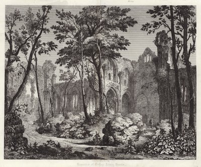 Rester av Nelley Abbey i Hampshire av English School
