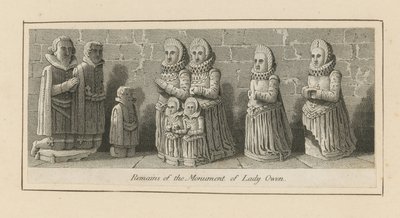 Rester av monumentet til Lady Owen av English School