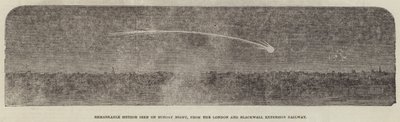 Bemerkelsesverdig meteor sett søndag kveld, fra London og Blackwall Extension Railway (gravering) av English School