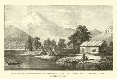 Residens for biskop Stirling i Ooshooia, Tierra del Fuego, i løpet av de første syv månedene av 1869 av English School