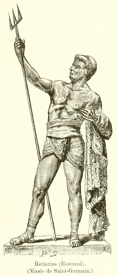 Retiarius (Gjenopprettet). (Museum of Saint-Germain) av English School