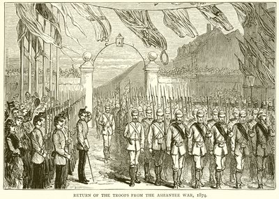 Troppenes retur fra Ashantee-krigen, 1874 av English School