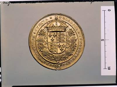 Baksiden av seglet til Henry VIII (1491-1547) (gull) (for forside se 183056) av English School