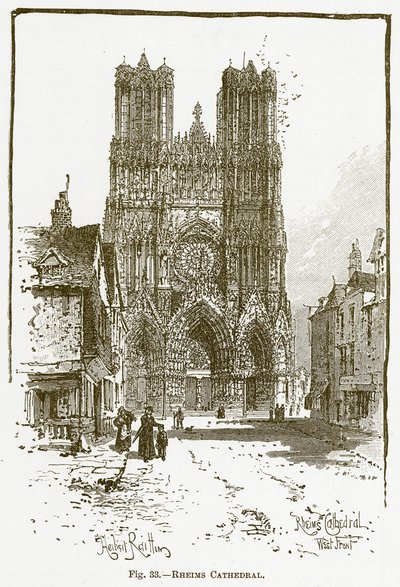 Reims katedral (gravering) av English School