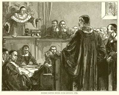 Richard Baxter før dommer Jeffreys, 1685 av English School
