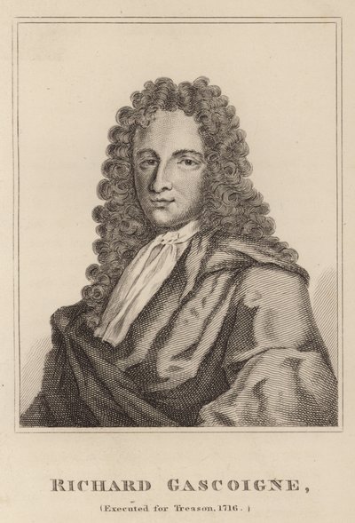 Richard Gascoigne, henrettet for forræderi, 1716 av English School