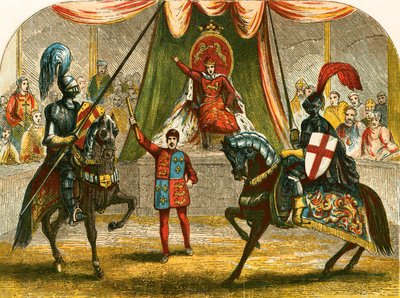 Richard II stopper kampen mellom hertugene av Norfolk og Hereford av English School