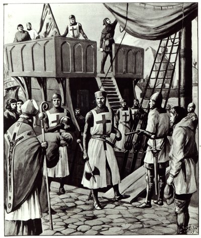Richard I setter seil mot Det hellige land, 1939 av English School