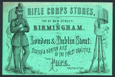 Rifle Corps Stores, handelskort for innehaveren, Pope av English School