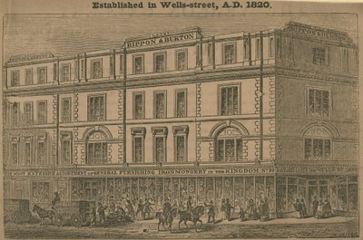 Rippon og Burton, varehus, etablert 1820 av English School