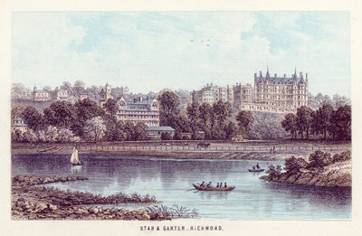 Themsen: Star and Garter, Richmond (farget gravering) av English School