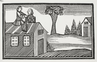 Røver huset for baconet, illustrasjon fra Chap-books of the Eighteenth Century av John Ashton, pub. 1882 av English School
