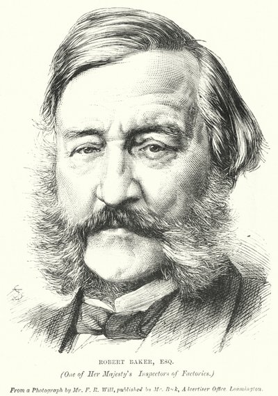 Robert Baker, en av Hennes Majestets fabrikkinspektører (gravering) av English School