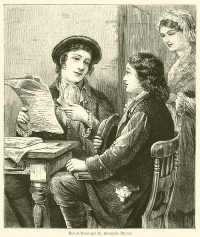 Robert Burns og Dr Alexander Murray (gravering) av English School