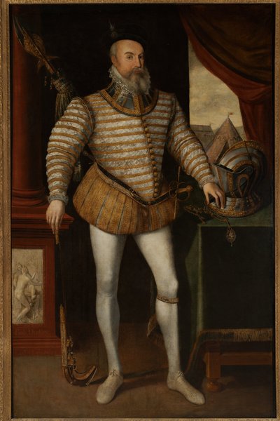 Robert Dudley, jarl av Leicester, ca. 1532-88 (olje på lerret) av English School