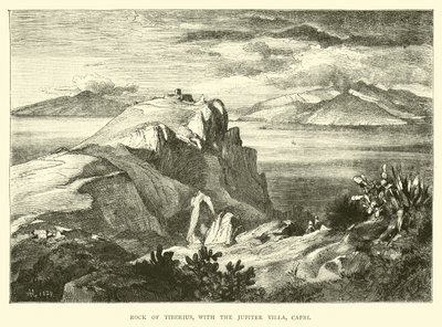 Tiberius-klippen, med Jupiter-villaen, Capri av English School