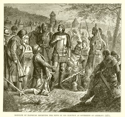 Rodolph av Hapsburg mottok nyheten om valget hans som suveren i Tyskland (1273) av English School