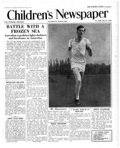 Roger Bannister, forsiden av 