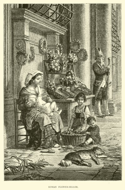 Roman Flower-selger av English School
