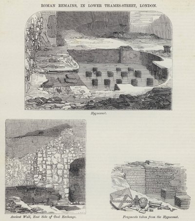 Roman Remains, i Lower Thames-Street, London (gravering) av English School