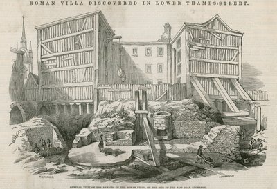 Roman Villa oppdaget i Lower Thames Street, London: Generell oversikt over restene av den romerske villaen på stedet for den nye kullbørsen av English School