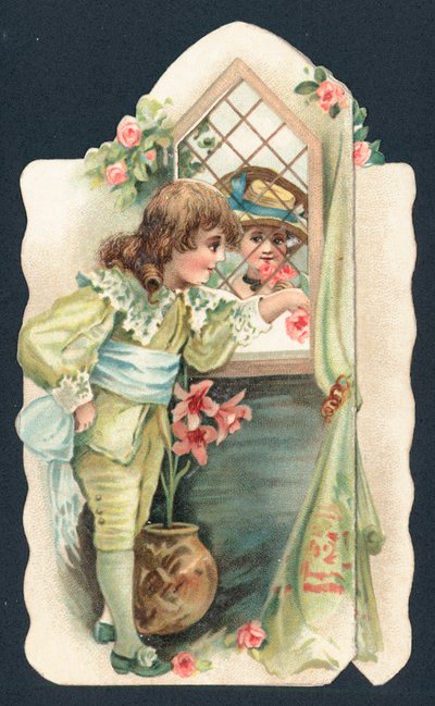 Romantisk par, julekort av English School