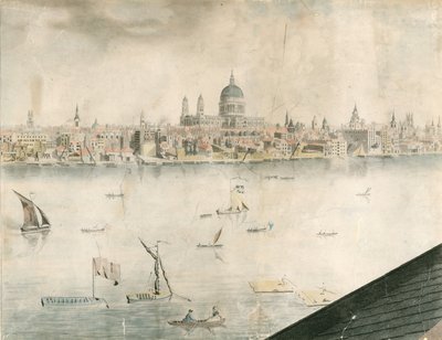 Takutsikt over St Pauls Cathedral, London og Themsen av English School