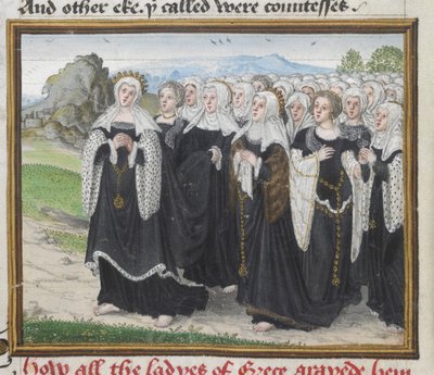 Roy 18 D II f.160 greske kvinner på reise til Theben, fra 