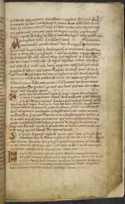 Royal 13. A.XI, f.5 Start- og kanttegninger, Computus, Helperic of Auxerre (vellum); av English School