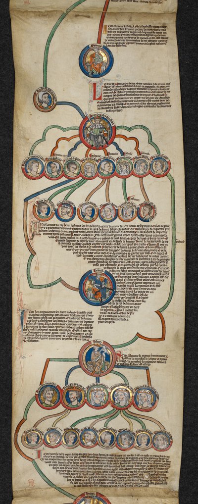 Royal 14 B. VI, Membrane 6, The Royal Genealogy from Steven to John, illustrasjon fra 