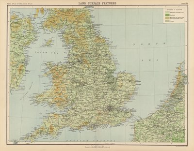 Royal Atlas, c 1900: Land Surface Features (litho-farge) av English School