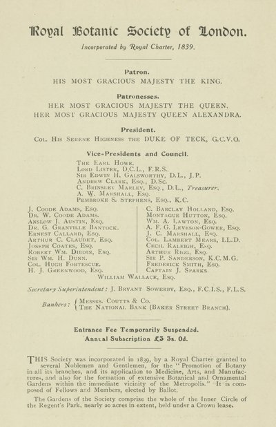 Royal Botanic Society of London av English School