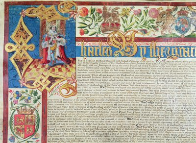 Royal Charter for Company of Clothmakers in the Reign of Charles II (1630-85) (detalj) av English School