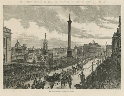 Kongelig prosesjon på Trafalgar Square av English School