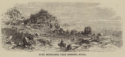 Ruby Mountains, nær Korosko, Nubia (gravering) av English School