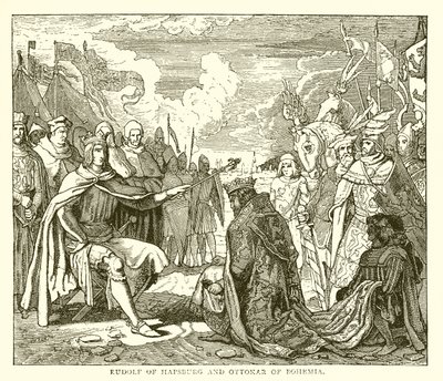 Rudolf av Hapsburg og Ottokar av Böhmen av English School