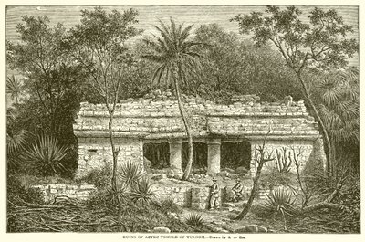 Ruinene av Aztec Temple of Tuloom av English School
