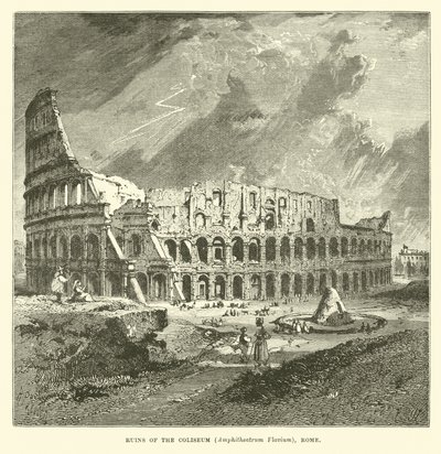 Ruinene av Colosseum, Amphitheatrum Flavium, Roma av English School