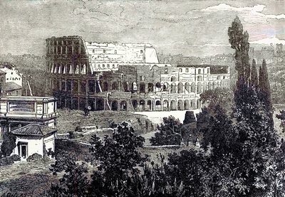 Ruins of the Colosseum, fra Palatine, illustrasjon fra Cassells Illustrated Universal History av Edward Ollier, utgitt 1890 (digitalt forbedret bilde) av English School