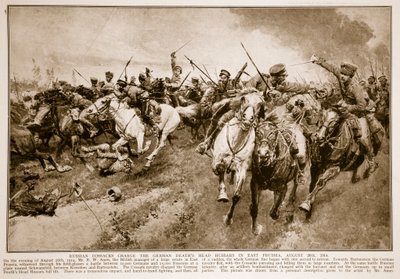 Russiske kosakker anklager de tyske dødslederhusarene, 1914-19 av English School