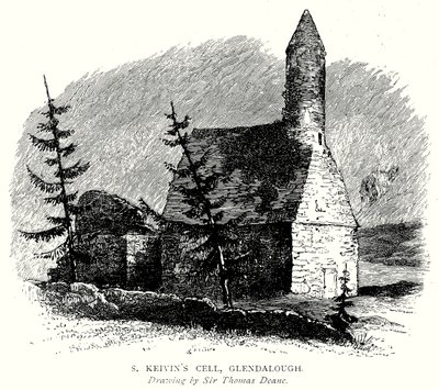 S Keivins celle, Glendalough (gravering) av English School