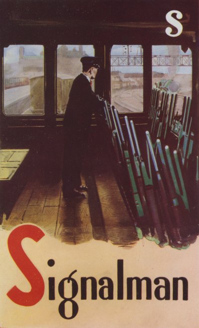 S, Signalmann (fargelitografi) av English School