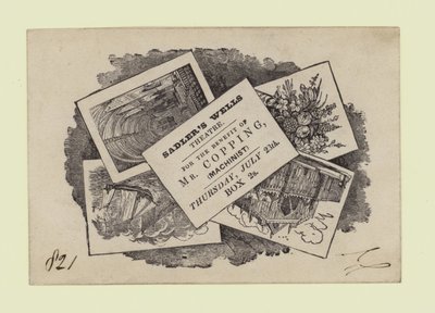 Sadlers Wells Theater, Benefizveranstaltung für Mr. Copping, Maschinist von English School