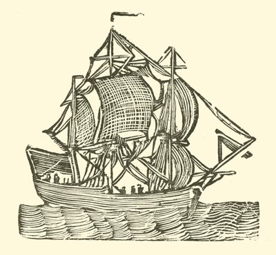 Seilskip (tresnitt) av English School