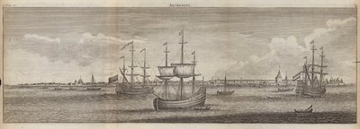 Seilskip utenfor Erkeengelsk, Russland (gravering) av English School